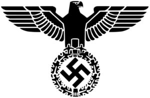 Emblema Nationalsozialistische Deutsche Arbeiterpartei (NSDAP, cunoscută și sub numele de Partidul Nazist)