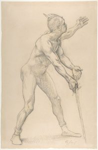 Figură masculină nudă cu o sabie. Artist: Alexandre Cabanel