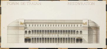 Desen care înfățișează Bazilica Ulpia, Roma. Artist: Julien Guadet