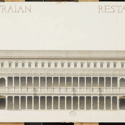 Desen care înfățișează Bazilica Ulpia, Roma. Artist: Julien Guadet
