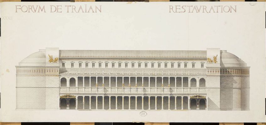 Desen care înfățișează Bazilica Ulpia, Roma. Artist: Julien Guadet