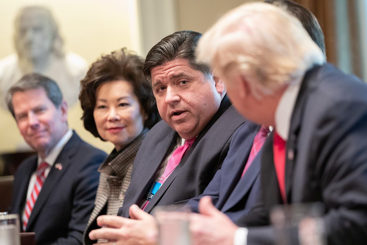 President Donald J. Trump Meets Illinois Gov. JB Pritzker in 2018