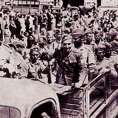 Intrarea în București a diviziei române aliate Tudor Vladimirescu (fondată în 1943), vara anului 1944