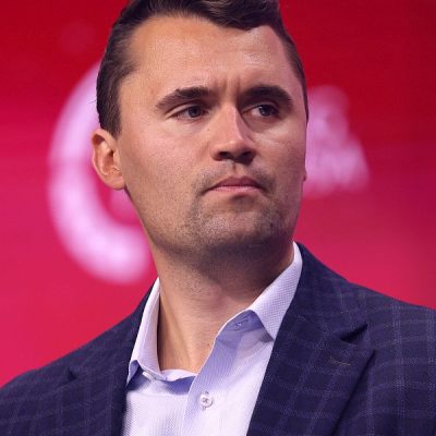 Charlie Kirk speaking with attendees at the 2025 Student Action Summit at the Tampa Convention Center in Tampa, Florida
