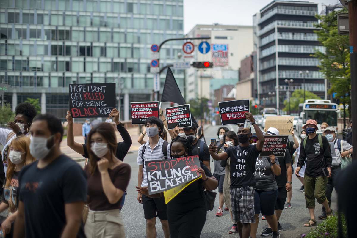 Manifestation à Fukuoka, le 21 juin 2020