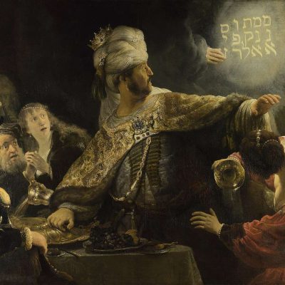 Ospățul lui Belșațar. Artist: Rembrandt van Rijn