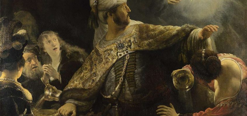 Ospățul lui Belșațar. Artist: Rembrandt van Rijn