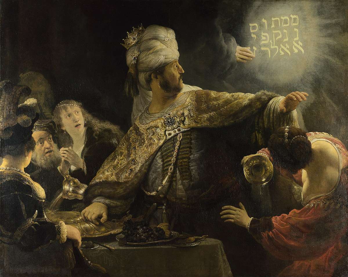 Ospățul lui Belșațar. Artist: Rembrandt van Rijn