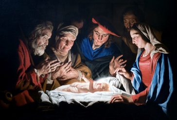 Adoration of the Shepherds by Dutch painter Matthias Stomer, 1632