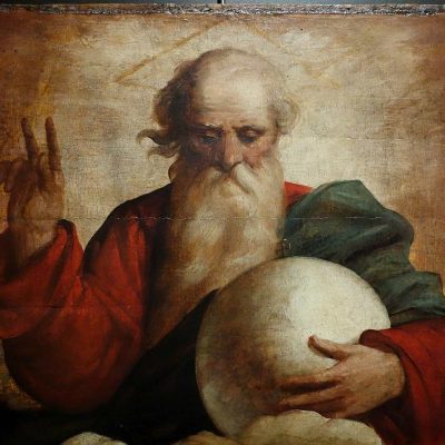 Benediction of God the Father by Luca Cambiaso, c. 1565, oil on wood - Museo Diocesano (Genoa)