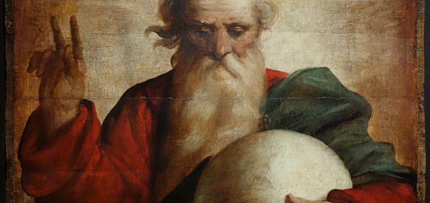 Benediction of God the Father by Luca Cambiaso, c. 1565, oil on wood - Museo Diocesano (Genoa)