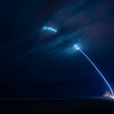 Le lanceur New Glenn depuis le complexe de lancement spatial 36 de la base spatiale de Cap Canaveral