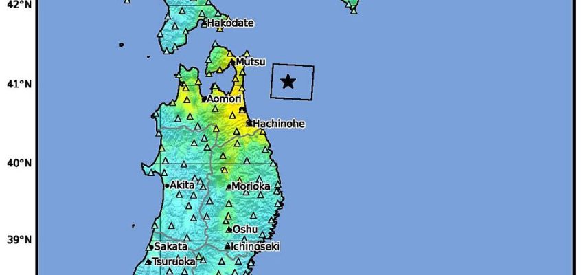 USGS Intensity Map 8 December 2025 Sanriki Earthquake M 7.6