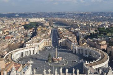 Vatican, Piața Sfântul Petru din vârful cupolei lui Michelangelo
