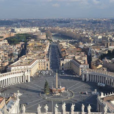 Vatican, Piața Sfântul Petru din vârful cupolei lui Michelangelo