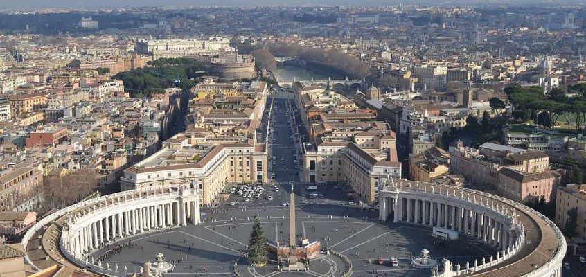 Vatican, Piața Sfântul Petru din vârful cupolei lui Michelangelo