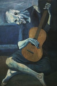 Bătrânul chitarist. Artist: Pablo Picasso