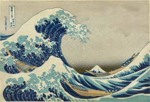 Marele val de lângă Kanagawa. Artist: Katsushika Hokusai