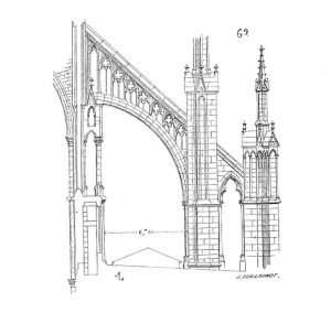 Diagrama contrafortului zburător al Bazilicii Catedralei Maicii Domnului din Amiens
