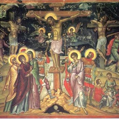 Icon of the Crucifixion, 16th century, by Theophanes the Cretan (Stavronikita Monastery, Mount Athos)