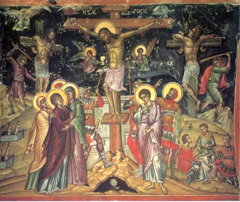 Icon of the Crucifixion, 16th century, by Theophanes the Cretan (Stavronikita Monastery, Mount Athos)