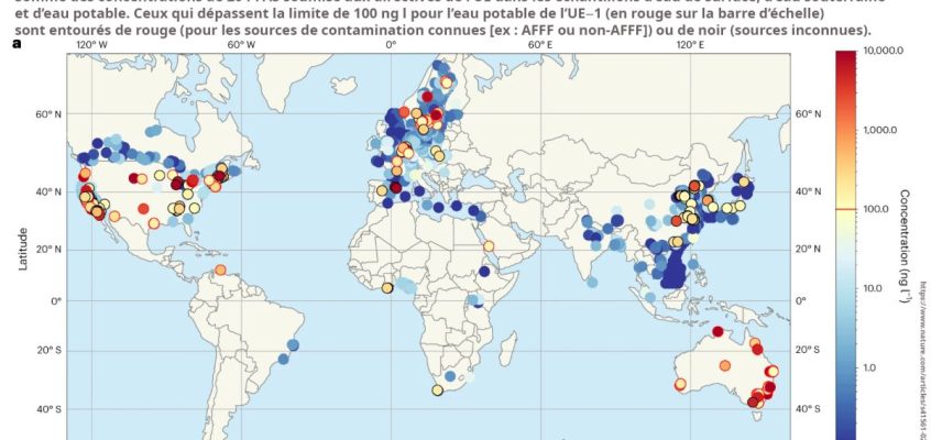 Carte mondiale de la concentration de PFAS dans l’eau