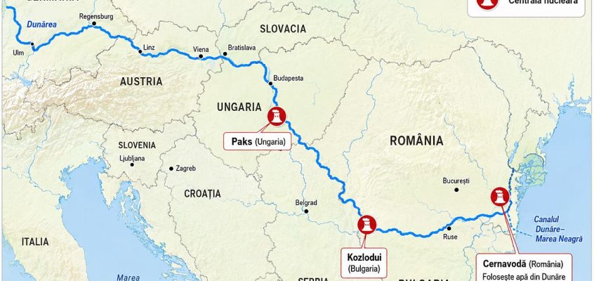 Centralele nucleare europene care folosesc apa Dunării